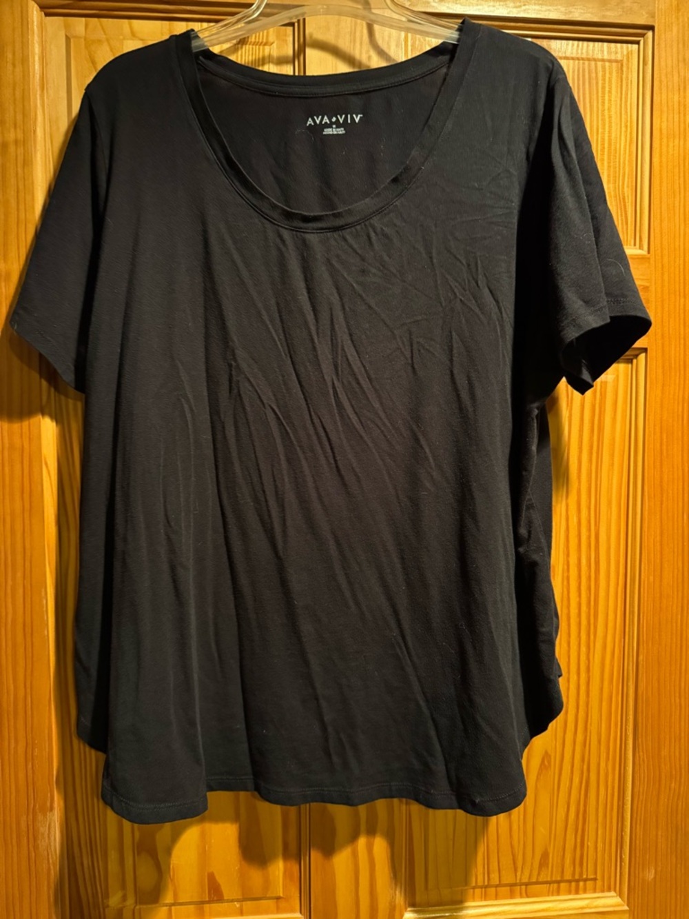 AVA & VIV Black Scoop Neck Women’s Tee Size 1X